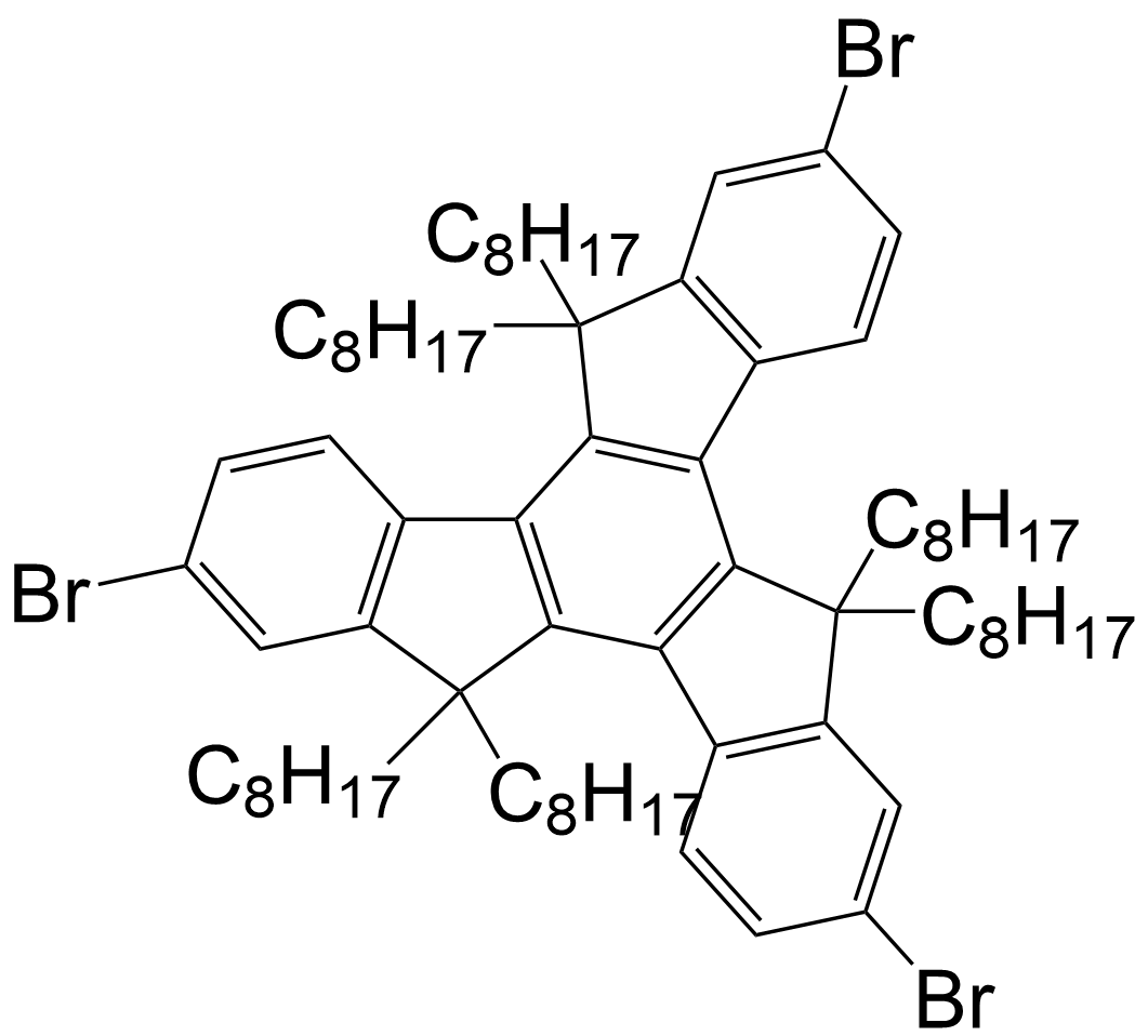 2,7,12-tribromo-5,5,10,10,15,15-hexaoctyl-10,15-dihydro-5H-diindeno[1,2-a:1',2'-c]fluorene/